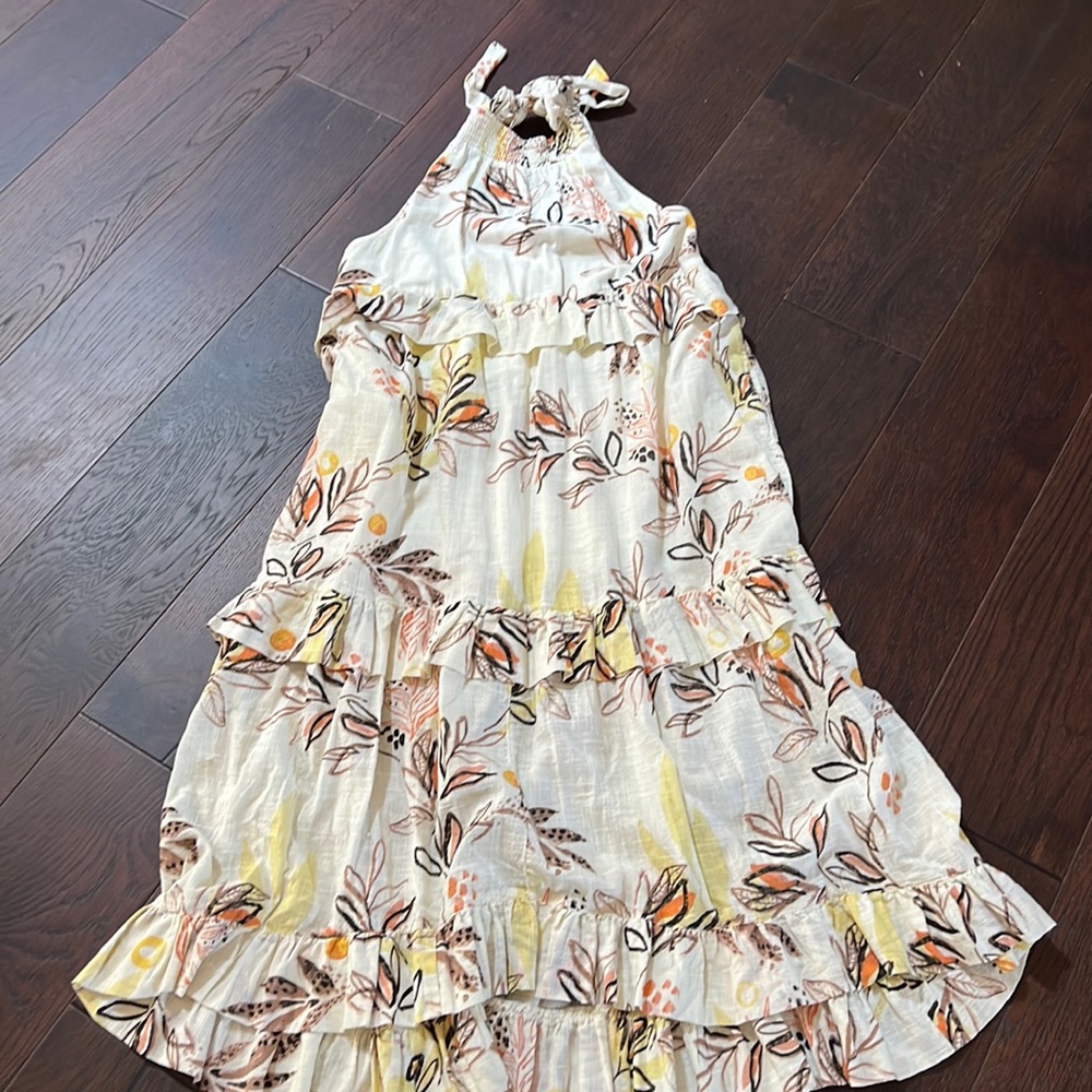 Free people ruffle tie neck maxi dress